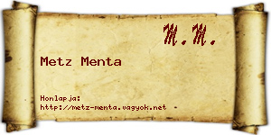 Metz Menta névjegykártya